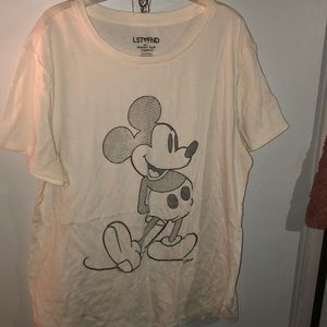 Off white tee shirt with Mickey Mouse